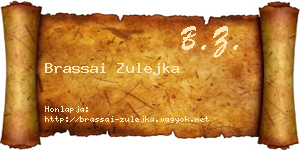 Brassai Zulejka névjegykártya